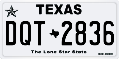 TX license plate DQT2836