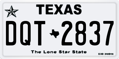 TX license plate DQT2837
