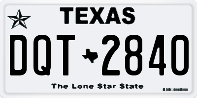 TX license plate DQT2840