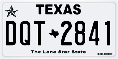 TX license plate DQT2841
