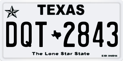 TX license plate DQT2843