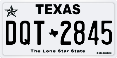 TX license plate DQT2845