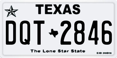 TX license plate DQT2846