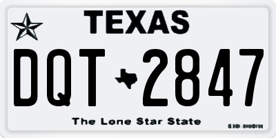 TX license plate DQT2847