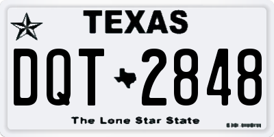 TX license plate DQT2848