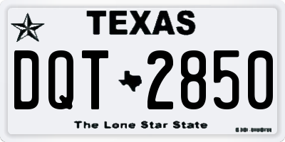 TX license plate DQT2850