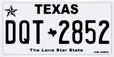 TX license plate DQT2852