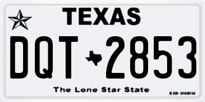 TX license plate DQT2853