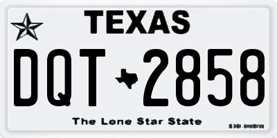 TX license plate DQT2858
