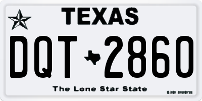 TX license plate DQT2860