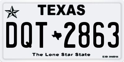 TX license plate DQT2863
