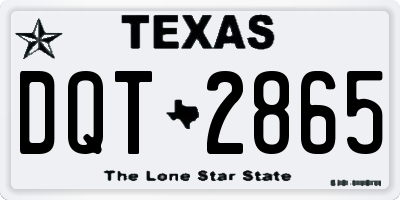 TX license plate DQT2865