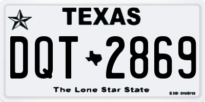 TX license plate DQT2869