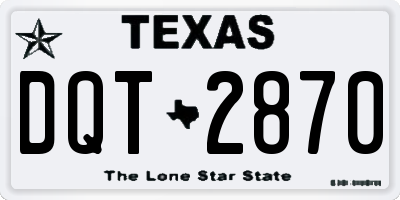TX license plate DQT2870