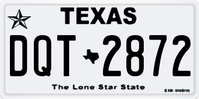 TX license plate DQT2872