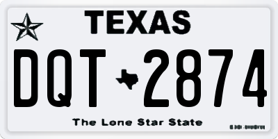 TX license plate DQT2874
