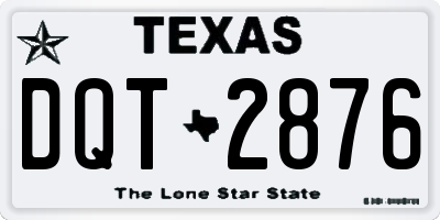 TX license plate DQT2876