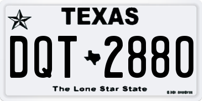 TX license plate DQT2880