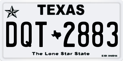 TX license plate DQT2883