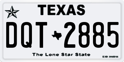 TX license plate DQT2885