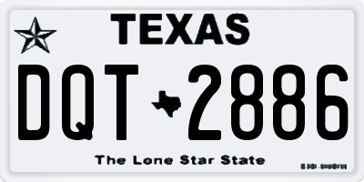 TX license plate DQT2886