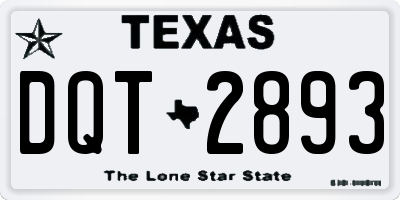 TX license plate DQT2893