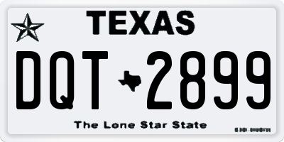 TX license plate DQT2899