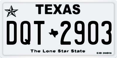 TX license plate DQT2903