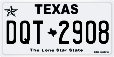 TX license plate DQT2908
