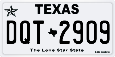 TX license plate DQT2909