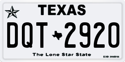 TX license plate DQT2920
