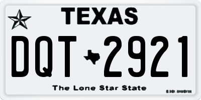 TX license plate DQT2921