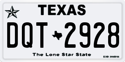 TX license plate DQT2928