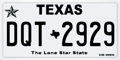 TX license plate DQT2929