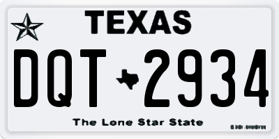 TX license plate DQT2934
