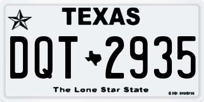 TX license plate DQT2935