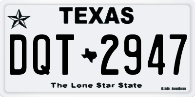 TX license plate DQT2947