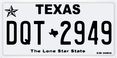 TX license plate DQT2949