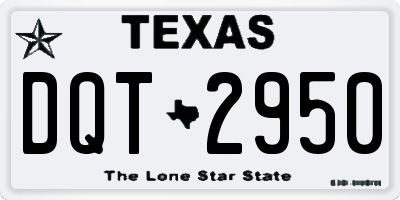 TX license plate DQT2950