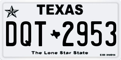 TX license plate DQT2953