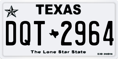 TX license plate DQT2964