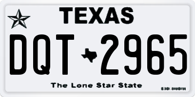 TX license plate DQT2965
