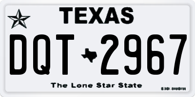 TX license plate DQT2967
