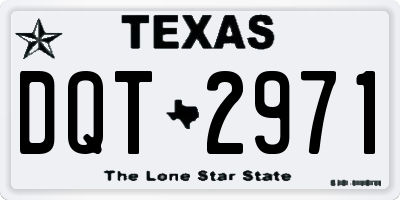 TX license plate DQT2971