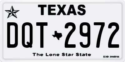 TX license plate DQT2972