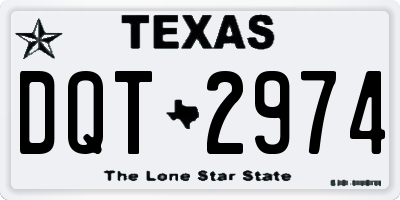 TX license plate DQT2974