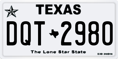 TX license plate DQT2980