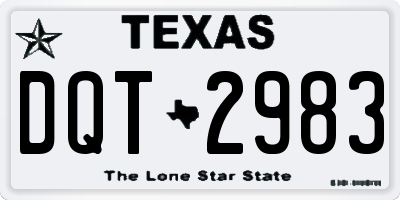 TX license plate DQT2983