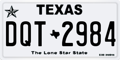 TX license plate DQT2984