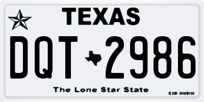 TX license plate DQT2986